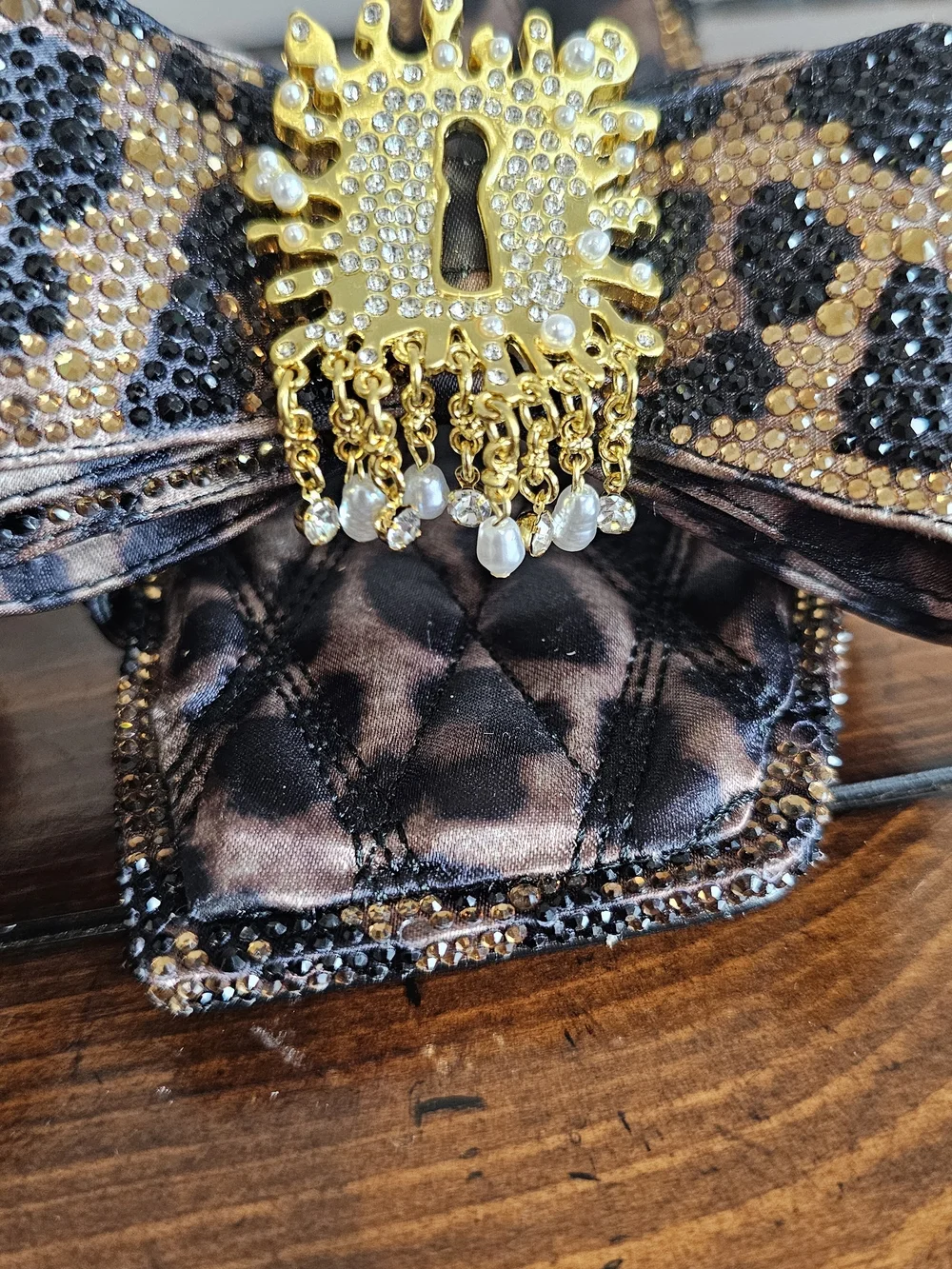 Gianni Bini Leopard Print Bow Heel Shoes Jewel/Rhinestone Women's Sz 6, 6.5, 7.5 - Picture 7 of 9
